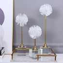 DecorBites™ Crystal Flower Glass Craft Hyalinite Sculpture Metal Decorative Figurine