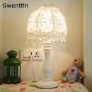 DecorBites™ Lace Fabric Table Lamp Led Desk Light for Home Wedding Decor Bedroom