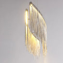 DecorBites™ LED Aluminum Tassel Chandelier: Modern Dimmable Light for Living Room, Hotel, Hall