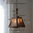 DecorBites™ Glass LED Pendant Lamp with Walnut Wood Brass Accent