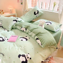 DecorBites™ Cotton Floral Print Bedding Set: Comfortable Sleep Quilt Cover & Fitted Sheet in All Seasons