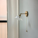DecorBites™ Glass Shade LED Wall Light with Pull Chain Switch - Plug-In Bedroom Lamp