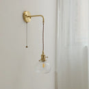 DecorBites™ Glass Copper LED Wall Lights with Knob Switch, Modern Bedside Lamp