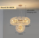 DecorBites™ Gold Crystal Chandelier: Luxury LED Hanging Lamp for Living and Dining Room
