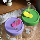 DecorBites™ Kawaii Glasses with Lid and Straw Bubble Tea Cup - 550ml Cute Drinkware