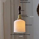 Vintage pale blue enamel pendant light with ceramic knob switch living room