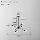 DecorBites™ Glass Chandelier with Metal Frame for Parlor, Dining Room, and Bedroom Lighting