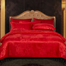 DecorBites™ Jacquard Satin Summer Bedding Set - Elegant & Skin Friendly Duvet Cover - Single/Double Size