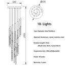 DecorBites™ Crystal LED Chandelier: Stylish Lighting for Staircase & Living Room