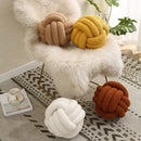 DecorBites™ Lamb Fleece Sofa Bed Pillows, High-End Knotted Ball Cushions for Elegant Living Room Decor