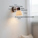 DecorBites™ LED Wall Light Fixture Modern Nordic Rotating Reading Lamp White Ceramic Wood