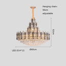 DecorBites™ Crystal LED Oval Round Chandelier Hanging Lamp - Dimmable Ceiling Pendant