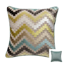 DecorBites™ Geometric Chenille Flocking Cushion Cover: Grey-Beige Home Decor Pillow Case