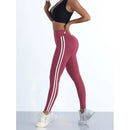 Yoga Leggings Women Striped Slim Sports Pants