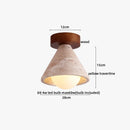 DecorBites™ LED Ceiling Lamp Natural Yellow Travertine Walnut Wood Ceiling Lights