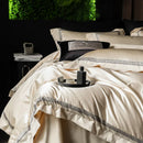 DecorBites™ Luxe Champagne Bedding Set in Silky Egyptian Cotton - Queen King Sizes