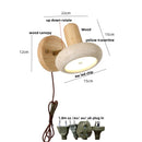 DecorBites™ Iron Rotate LED Wall Light Sconce Yellow Travertine: Modern Nordic Bedroom Lamp
