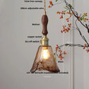 DecorBites™ Brass Knob Switch LED Pendant Light, Nordic Amber Glass Hanging Lamp