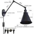 DecorBites™ LED Long Arm Wall Lamp with Pull Chain Switch for Home Hotel Bathroom