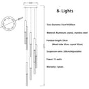 DecorBites™ Crystal LED Chandelier: Stylish Lighting for Staircase & Living Room
