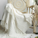 DecorBites™ Knitted Nordic White Casual Blanket - Soft & Comfortable Sofa Throw Bed End Cover for Home Decor & Travel