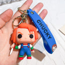 Hot Scary Movie Ghost Baby Keychains Halloween Dolls Horror Child's Chucky Pendants PVC Figures Toy Key Chain Gift