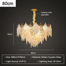DecorBites™ Crystal Glass Chandelier Blade LED Pendant Light for Living Dining Bedroom Lighting