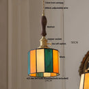 DecorBites™ Cube LED Pendant Lamp Walnut Wood Glass Hanging Lights for Restaurant and Bedroom