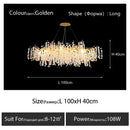 DecorBites™ Gold Chandelier Glass Pendant Lamp for Home Decor - Modern Luxury Lighting