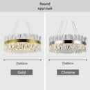 DecorBites™ Crystal LED Pendant Light Chrome/Gold Luxury Chandelier for Kitchen Living Room.