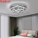DecorBites™ Crystal Raindrop Flowers Remote LED Chandelier Ceiling Light for Living Room
