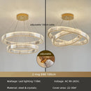 DecorBites™ Crystal Circle LED Chandelier: Nordic Modern Stairs Pendant Lighting with Dimmable LED for Living Room