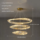 DecorBites™ Gold Plated Steel Ring Pendant Lamp with Dimmable LED Lights and K9 Crystals