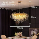 DecorBites™ Crystal LED Living Room Chandelier, Modern Luxury Water Drop Pendant Lamp