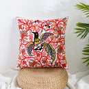 Boho farmhouse floral cream embroidered pillow covers living room