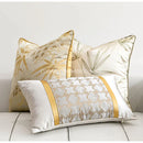 DecorBites™ Gold Quatrefoil Geometric Jacquard Pillow Cover - Luxury Home Decor
