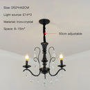 DecorBites™ Black Wrought Iron Crystal Chandelier for Living & Dining Room - Elegance meets Style