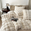 DecorBites™ Deluxe Faux Rabbit Fur Bedding Set: Soft Velvet, Plush Warmth for Winter
