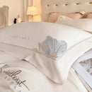 DecorBites™ Embroidered Cotton Bedding Set: Luxury Hepburn Style Duvet Cover 220x240, Skin Friendly