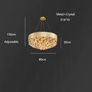 DecorBites™ Circular Crystal Chandelier Pendant Lamp for Living Room, Hotel Lobby, Kitchen Island