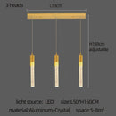 DecorBites™ Gold Crystal LED Chandelier: Modern Dining Room Lamps, Hanging Kitchen Ceiling Light