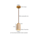 DecorBites™ LED Wood Yellow Travertine Pendant Light for Living Room Bedside - Nordic Interior Lighting