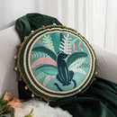 DecorBites™ Green Leaves Moss Printed Velvet Cushion Cover for Home Decor