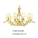 DecorBites™ Gold Copper Chandelier with Fabric Shades & LED Lighting