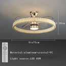 DecorBites™ Crystal LED Fan Light: 50W Remote Reversible Blade, Quiet, Timed, Invisible Design