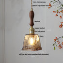DecorBites™ Brass Knob Switch LED Pendant Light, Nordic Amber Glass Hanging Lamp