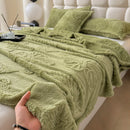 DecorBites™ Luxe Chiffon Butterfly Jacquard Throw: Soft & Cozy Blanket for Couch or Bed