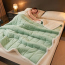 DecorBites™ Cozy 3-Layer Coral Fleece Winter Blanket - Soft & Warm Bed Quilt