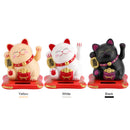 2~20PCS Wealth Waving Cat Chinese Lucky Cat Beckoning Solar Powered Small Size Crafts Home Desktop Ornaments Car Decoration