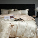 DecorBites™ High Quality Brocade Jacquard Cotton Luxury Bedding Set: 1 Duvet, 1 Sheet, 2 Pillowcases